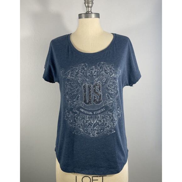 Universal Studios Short Sleeve Graphic Tee Womens Size Small Blue T Shirt - Picture 1 of 8